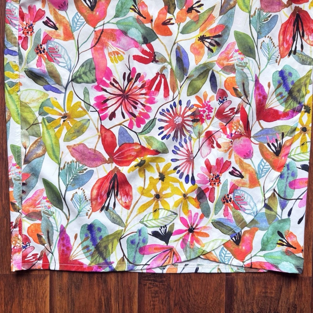 Rip Skirt Hawaii Wrap Skirt XL Length 3 Wildflower‎ Watercolor Pockets Swim - Picture 5 of 16